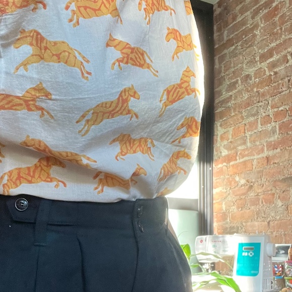 Family Affairs zebra print sleeveless blouse tank top medium orange creamsicle - Picture 3 of 8